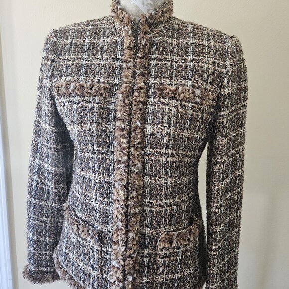 Rafaella Brown Tweed Woman`s Jacket -Blazer size 6 - Picture 1 of 10
